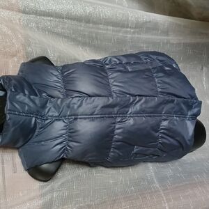 Gap Down Puffer Vest Gathered Blue Gray M Medium, EUC